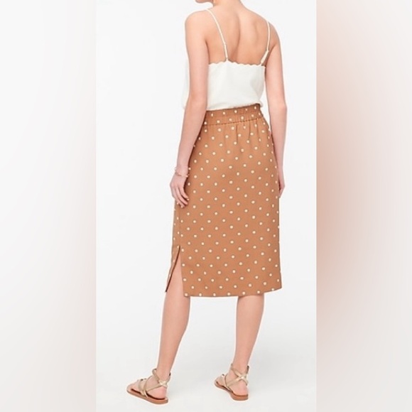 J. Crew Tan Polka Dot Skirt Elastic Waist Size XS  With Pockets Pull-on skirt - Picture 4 of 16
